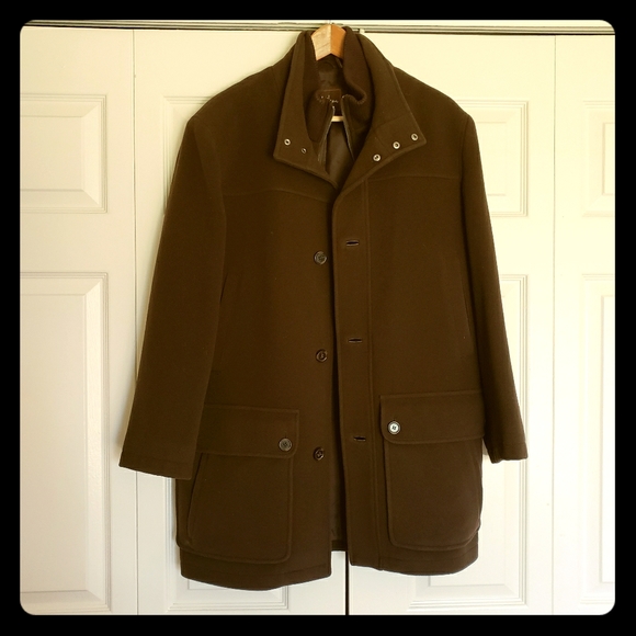 Men's Wool Plush Coat with bib Front